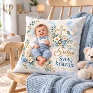 Poklon za krštenje - personalizirani jastuk sa slikom - Unikatni pokloni Što pokloniti za krštenje