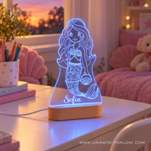 Unikatna lampa za dječju sobu - personalizirana LED lampa Sirena