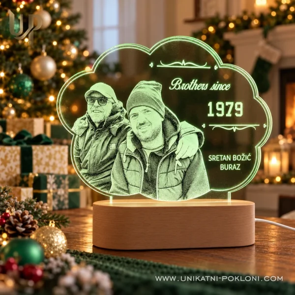 Poklon za brata – personalizirana LED lampa sa slikom i tekstom po želji - Unikatni pokloni Unikatni poklon za brata - personalizirana LED lampa sa slikom