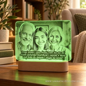 Unikatni poklon za roditelje - personalizirana LED lampa sa slikom
