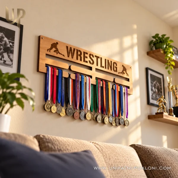 Stalak za medalje - Hrvanje - Unikatni pokloni Unikatni pokloni za hrvača