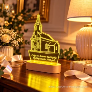 Moja crkva na lampi - personalizirana LED lampa - Unikatni pokloni poklon-za-zupnika-led-lampa-crkva