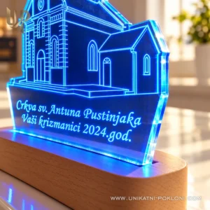 Moja crkva na lampi - personalizirana LED lampa - Unikatni pokloni uspomena-na-zupnu-crkvu-led-lampa