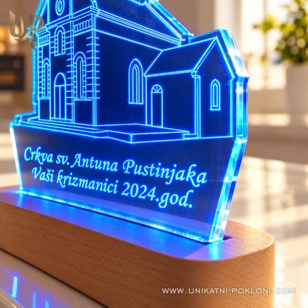 Moja crkva na lampi - personalizirana LED lampa - Unikatni pokloni uspomena-na-zupnu-crkvu-led-lampa